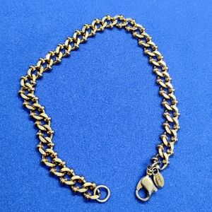 Vintage Monet Curb Chain Goldtone Bracelet